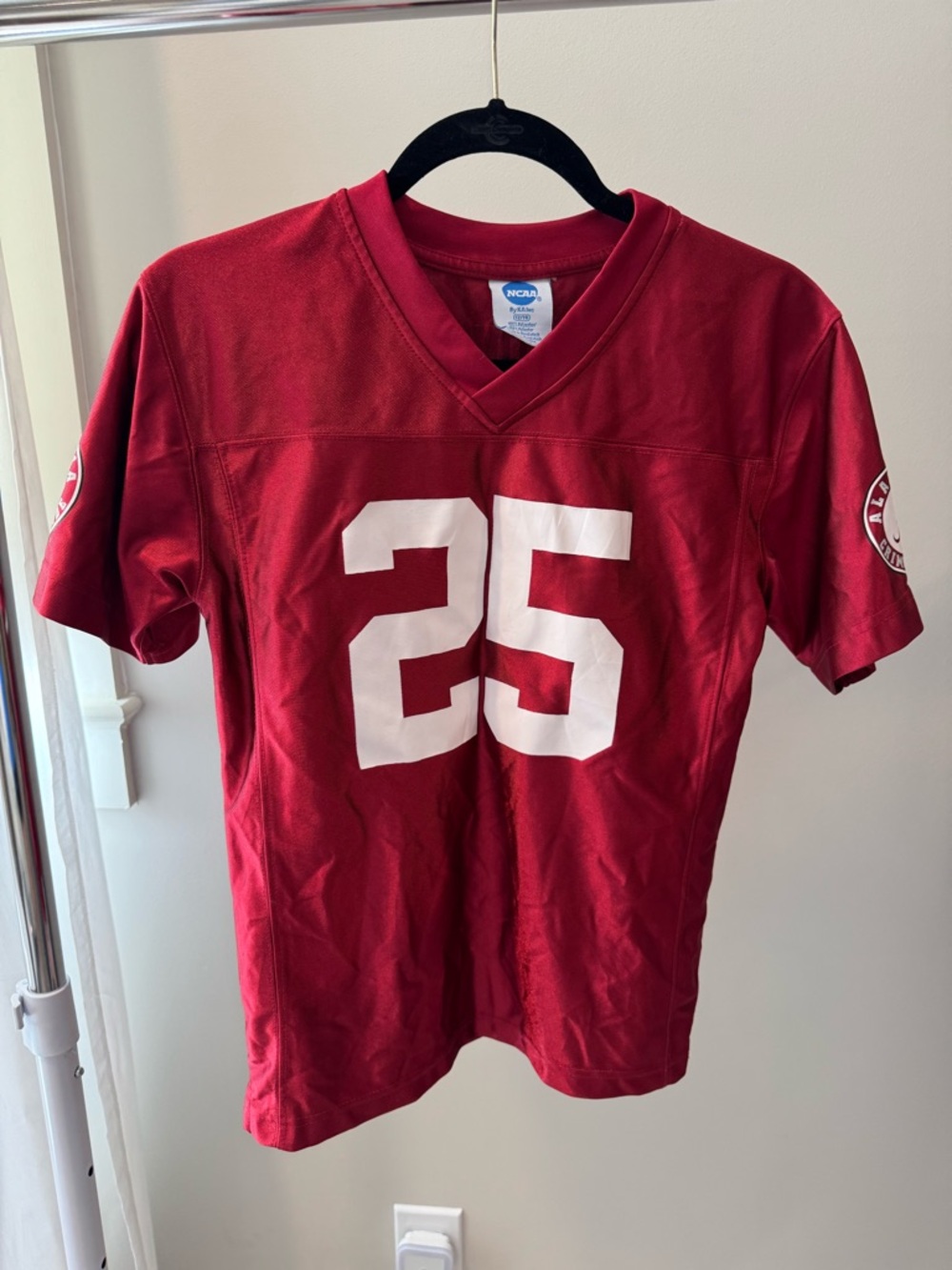 NCAA Alabama Kids Red Football Jersey with White Number 25